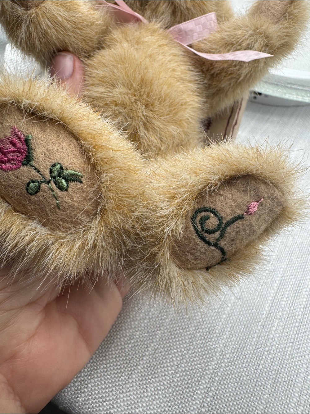 Boyds Bear Rosie 8” rosebud on her head iembroidered flowers on her feet bow NWT - Picture 5 of 11